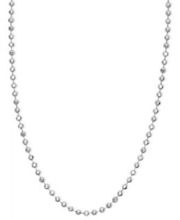 14k White Gold Necklace, 16 18 Bead Chain   Necklaces   Jewelry