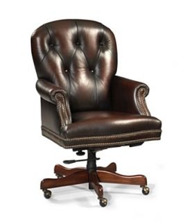 Harrison Leather Home Office Chair, Swivel