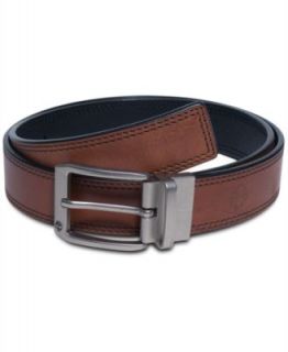 Timberland Belts, Hand Stitched Leather with Logo Patch Detail Belt