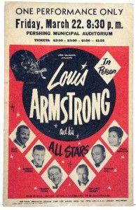 Louis Armstrong RARE Original 1957 Concert Poster