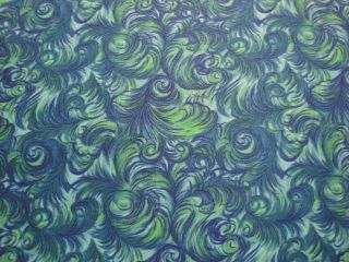 Feathers Novelty Fabric Blue Green F Q Springs Industries Quilting