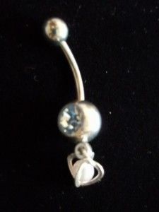 Pearl Belly Button Ring Jewelry Body Piercing Blue
