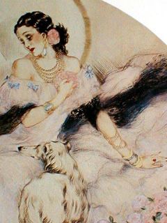 Lady of Camilias Print Louis Icart Romantic Art Deco Elegant Hispanic