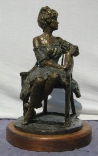Woman Bronze Figurine by H Blair 1986 Loni Anderson