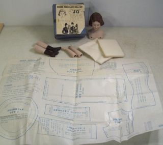 Vintage Louisa May Alcott Little Women Jo Bisque Porcelain Doll Kit w