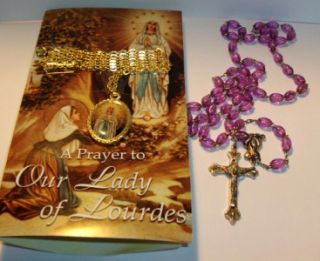 NIP Our Lady of Lourdes Catholic Medal Rosary