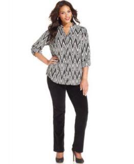 Style&co. Plus Size Long Sleeve Embellished Top & Bootcut Corduroy