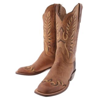 Lucchese Tan Mad Dog Goat Leather Womens Cowboy Boots