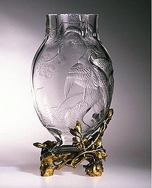 Baccarat Crystal Oceanie Amethyst Vase with Kaleidoscope Top Piece