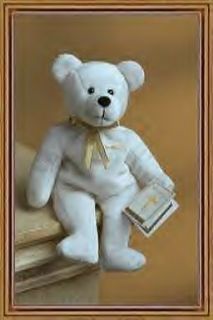Holy Bear Sheldon WWJD White Beanie Bear Teddy LQQK