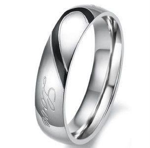 Stainless Steel Real Love Engraved Wedding Band Fashion Couple Rings