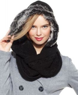 Collection XIIX Scarf, Cowl Neck Chunky Knit Scarf with Faux Fur