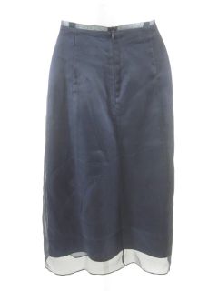 Lynn Lugo Navy Blue Tulle Mid Calf Length Skirt Sz 6