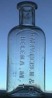 SMALL size antique Helena MONTANA TERRITORY bottle H.M. PARCHEN Helena
