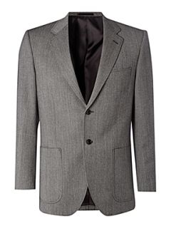 Howick Tailored Herringbone patch pocket blazer Grey   