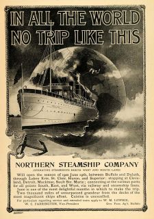 Northern Steamship Company Farrington Lowrie   ORIGINAL ADVERTISING