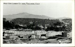 Toulumne CA West Side Lumber Co Yard Real Photo Postcard