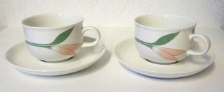 Diamant Lili Cups & Saucers (2) Design Jackie Lynd Perfect Condition