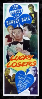 Lucky Losers CineMasterpieces Bowery Boys Gambling Movie Poster 1950