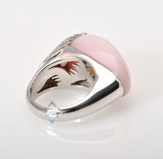 white gold and diamond Peacock ring with the peacock feather design