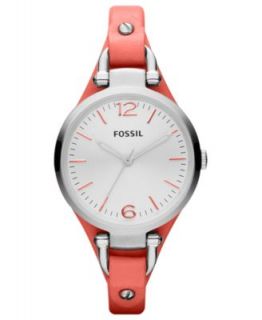 Fossil Watch, Womens Georgia Teal Leather Strap 32mm ES3221   All