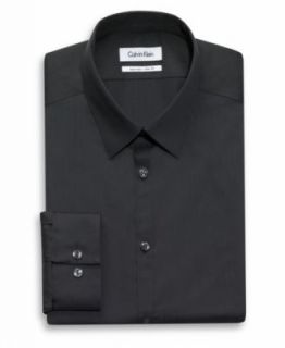 Calvin Klein Dress Shirt, STEEL Slim Fit No Iron Herringbone