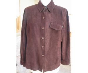 Lucien Daunois Collection Brown Suede Like Top s M 42