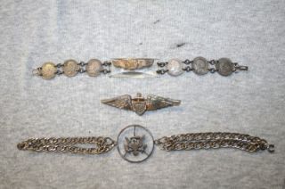WW2 WWII US Army Air Force Army Navy Sweetheart Bracelets Pin Jewelry