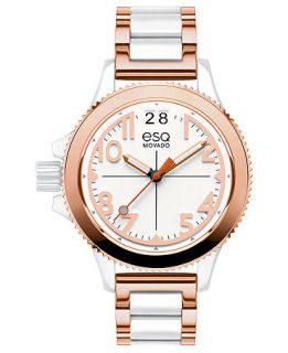 ESQ Movado Watch, Womens Swiss Fusion White TR90 and Rose Gold Ion