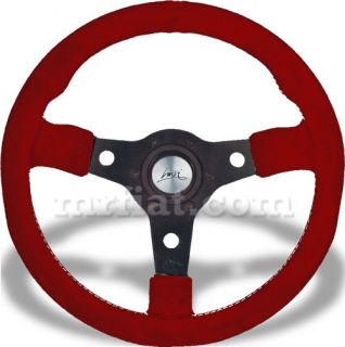 Racing Red Suede 38mm Dish Luisi Steering Wheel New