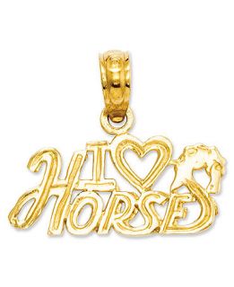 14k Gold Charm, I Heart Horses Charm   Bracelets   Jewelry & Watches