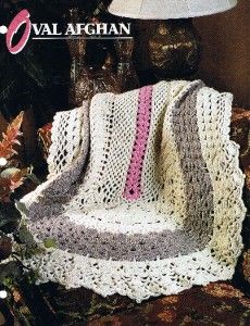 Oval Afghan Annies Attic Crochet Afghan Pattern Instructions RARE