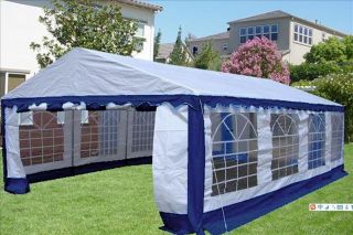 26 x 16 PE Party Tent   2 Colors Available   White or Blue White