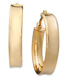 10k Gold Earrings, Ribbed Hoop   Earrings   Jewelry & Watches