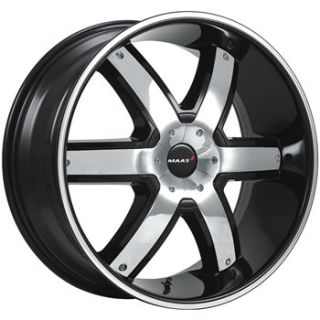 22 Rims Black Wheel Maas Stirling 5x115 5x5 5 Dodge