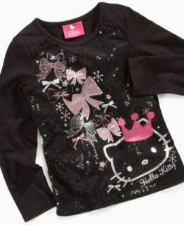Hello Kitty Kids T Shirt, Little Girls Sequin Mesh Tee