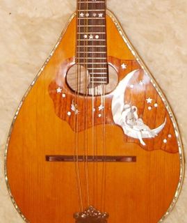 Fine Antique Flat Back German Lute Guitar Sonora