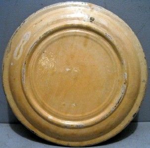 Old 11 Mexican pottery charger in the Fantasia pattern   yellow with