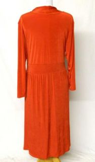 Made in Heaven Size 2X Plus Orange Slinky Stretch Knit Dress Faux Wrap