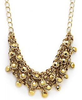 INC International Concepts Necklace, 12k Gold Plated Glass Stone Bib