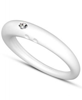 DUEPUNTI Silver and Silicone Ring, Diamond Accent Sky Ring   Rings