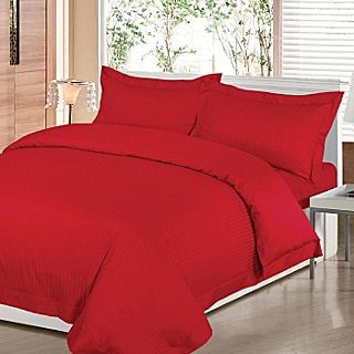 Hotel Collection Satin Stripe bed linen in scarlett   