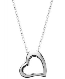 Giani Bernini Sterling Silver Necklace, Small Open Cut Heart Pendant