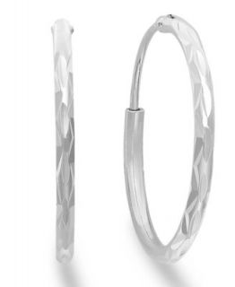 Giani Bernini Sterling Silver Earrings, Etched Hoop Earrings