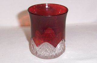 EAPG Ruby Flash Souvenir Glass Madison Wisconsin Wi Antique