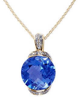 EFFY Collection 14k Gold Necklace, Blue Topaz (7 7/8 ct. t.w.) and