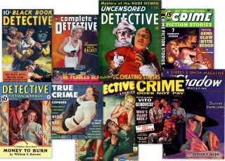 Vint Crime Detective Mystery Pulp Magazines in DVD The Shadow Black