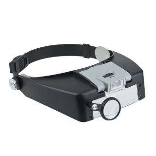 10x Lighted Magnifying Glass LED Head Headband Magnifier Loupe Jewelry