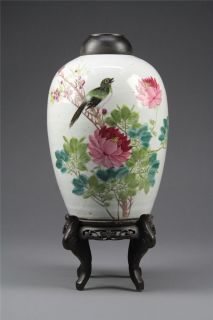 Magnificent Early 20thC Chinese Porcelain Qianjiang Vase Bird Peony