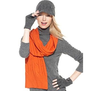MICHAEL Michael Kors Cable Knit Scarf, Fingerless Driver Gloves